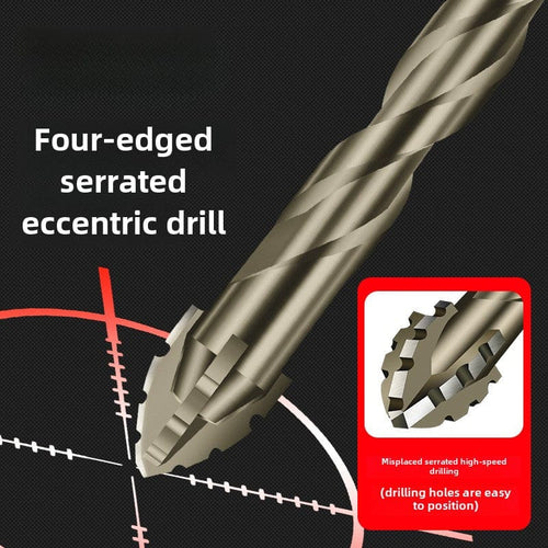 New four-flute sawtooth eccentric drill bit